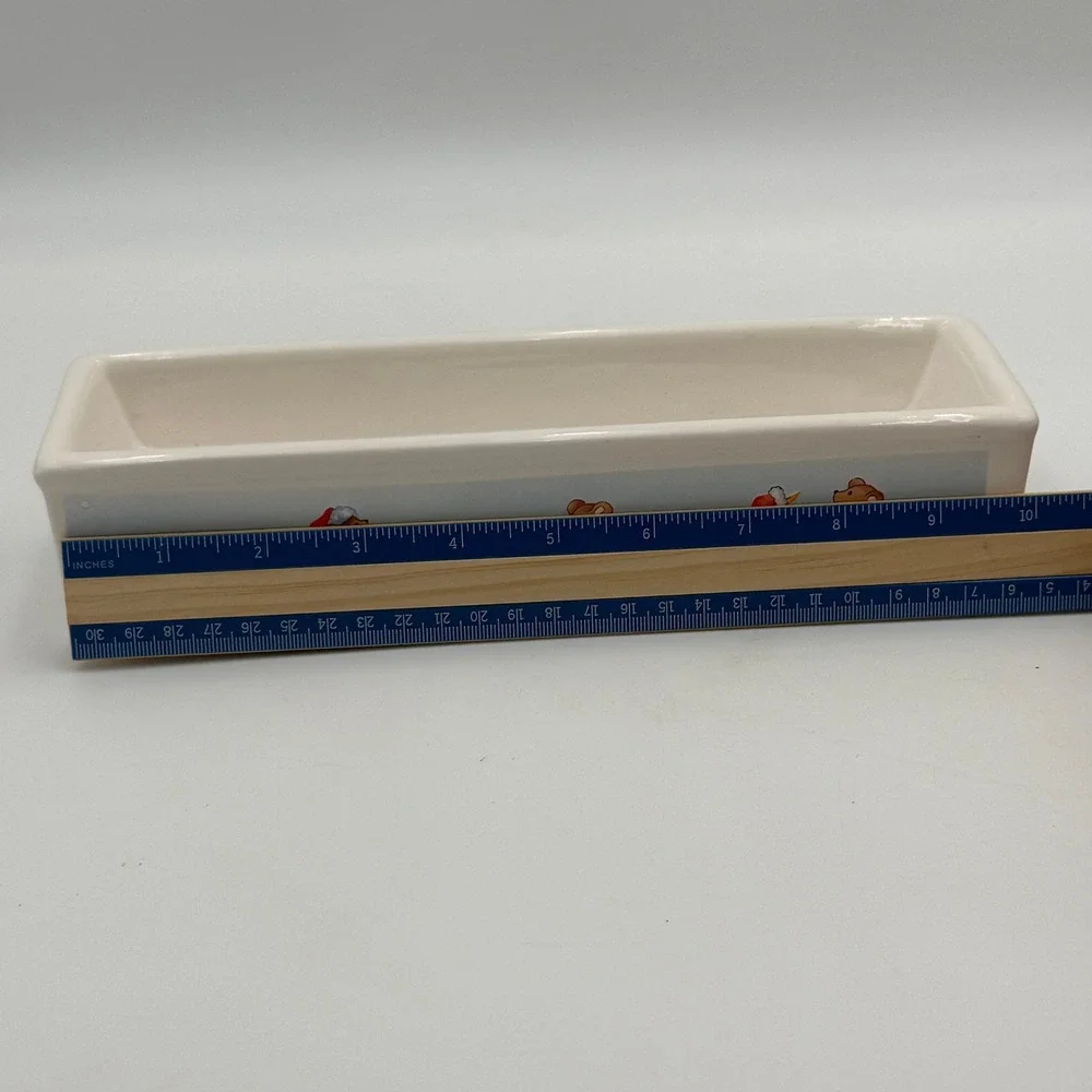 Vintage House of Lloyd 1988 Bear and Goose Ceramic Rectangular Planter Tray